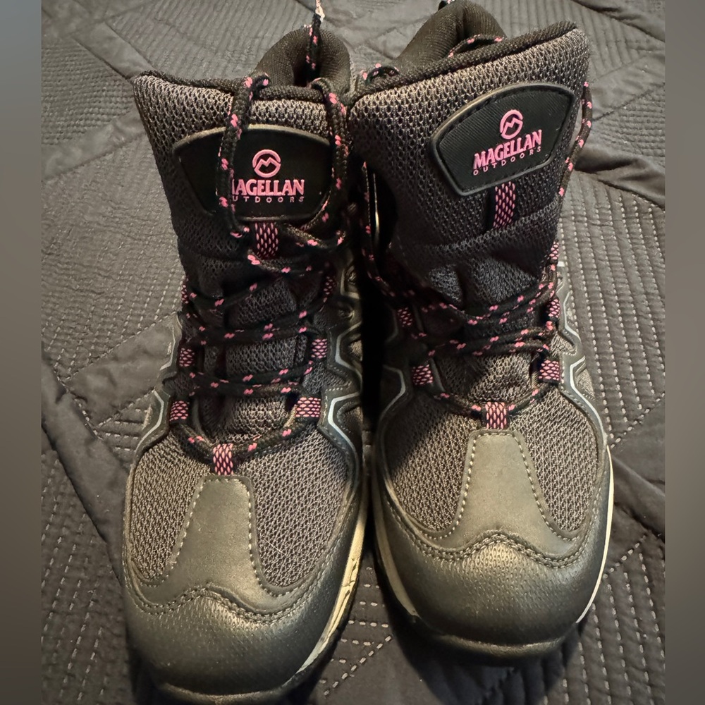 Magellan Outdoors Black and Pink Trail Boots